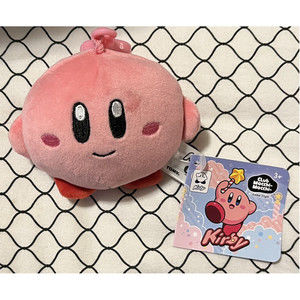 TOMY - Club Mocchi - Smilley Kirby Book Bag Backpack Clip-On Plush NWT